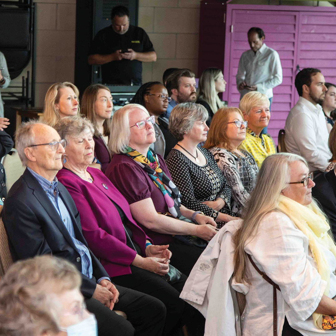 Audience listening to the 2022 Giller Prize longlist announcement