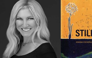 Joanna Cockerline's headshot beside the Still book cover